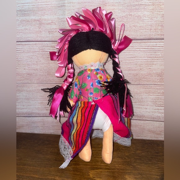 Mexican Handmade Maria Rag Doll with Elegant Dress muñeca traditional Mexico kid - Picture 3 of 8